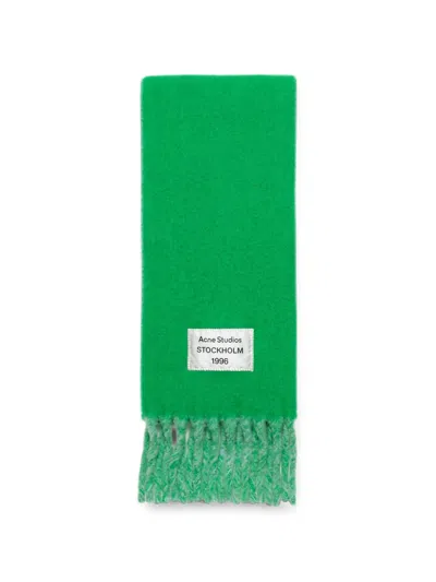 Acne Studios Bicolour Alpaca Scarf In Green