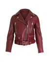 Acne Studios Biker Jacket In Red Leather In Red