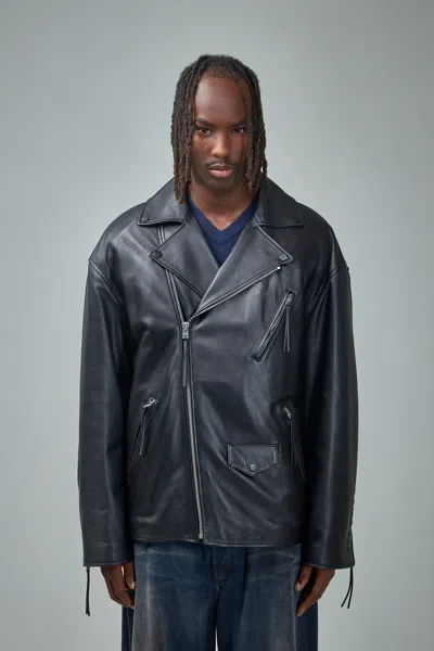 Acne Studios Biker Leather Jacket In Black