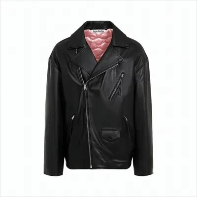 Acne Studios Biker-style Black Lamb Leather Jacket