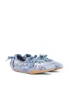 Acne Studios Bilaria Paneled Logo-print Denim Ballet Flats In Blue
