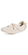 Acne Studios Ballerina Lace-up Sneaker With Premium Leather Uppers In Neutral