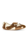 Acne Studios Bilaria Lace-up Suede And Leather Ballet Flats