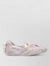 Acne Studios Ballerina Lace-up Sneaker With Premium Leather Uppers In Neutral