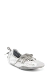Acne Studios Ballerinas Aus Metallic-leder In Silver/grey
