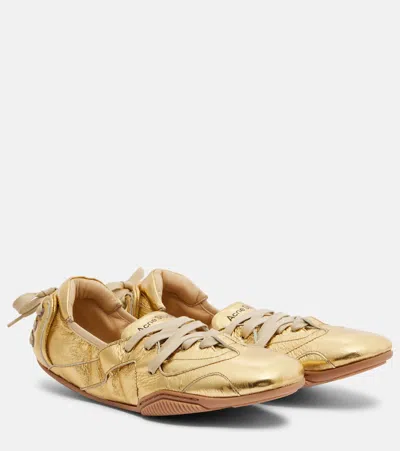 Acne Studios Bilaria Metallic Leather Sneakers In Gold