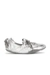 Acne Studios Ballerinas Aus Metallic-leder In White