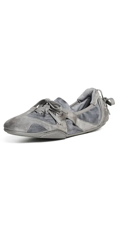 Acne Studios Bilaria Tumbled Suede Ballet Sneakers Multi Grey