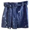 Acne Studios Blå Konst Denim Painted Skirt In Blue Cotton