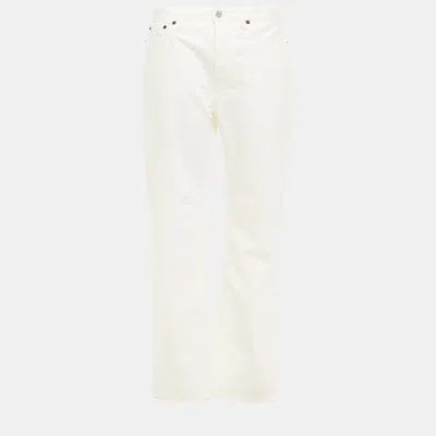 Pre-owned Acne Studios Bla Konst White Cotton Straight Leg Jeans M (size 30)