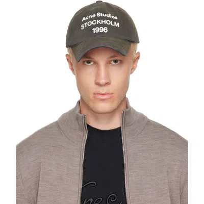 Acne Studios Black '1996' Logo Baseball Cap In Bm0 Faded Black