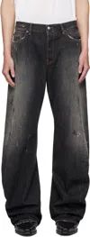 Acne Studios Black 2006m Trafalgar Jeans In Animal Print