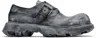 Acne Studios Black & Gray Buckle Leather Loafers In Aik Black/grey