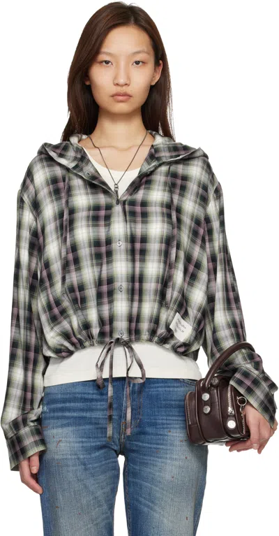 Acne Studios Black & Green Hooded Overshirt