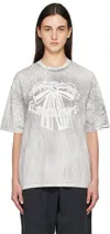 Acne Studios Black & White Plaster Print T-shirt In Bm0 Faded Black