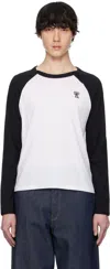 Acne Studios Black & White Regular-fit Long Sleeve T-shirt In 183 Optic White
