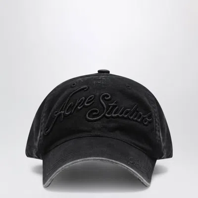 Acne Studios Black Baseball Cap With Embroidered Logo