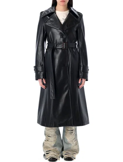 ACNE STUDIOS BLACK BELTED TRENCH COAT