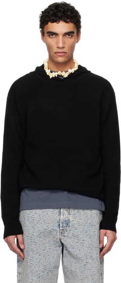 Acne Studios Black Cashmere Hoodie In 900 Black