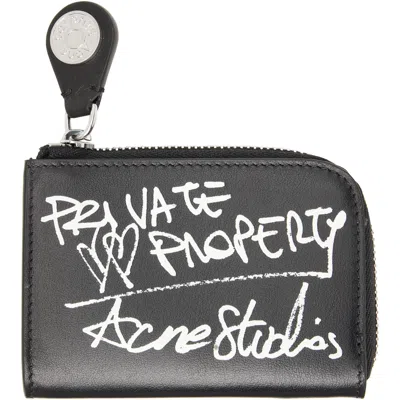 Acne Studios Black Compact Zip Wallet In 900 Black