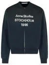Acne Studios Black Cotton Blend Sweatshirt In Nero