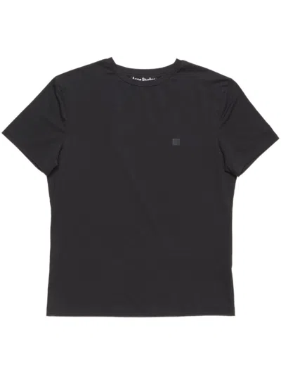 Acne Studios Black Cotton Face Logo T-shirt