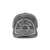 Acne Studios Distressed Curved Brim Hat With Eyelet Vents In Gray