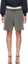 Acne Studios Gray Garment-dyed Shorts In Black