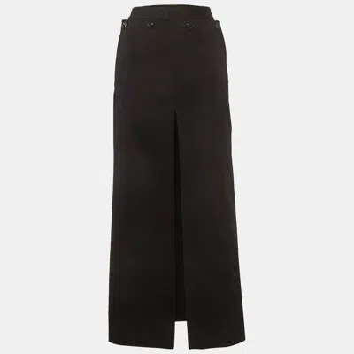 Acne Studios Black Cotton Twill Drift Skirt In Transparent