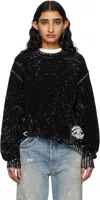 Acne Studios Black Crew Neck Sweater In 900 Black