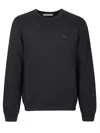 Acne Studios Black Crewneck Logo Sweatshirt In Black