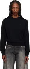 Acne Studios Crew Neck Sweater Knitwear Black In Black
