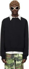 Acne Studios Black Crewneck Sweater In 900 Black