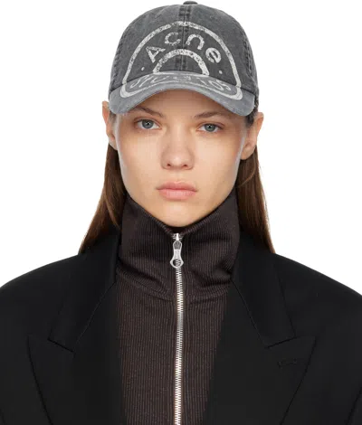 Acne Studios Black Denim Logo Cap