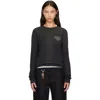 Acne Studios Black Distressed Logo Long Sleeve T-shirt In Black