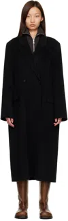 Acne Studios Black Double-breasted Coat In Black