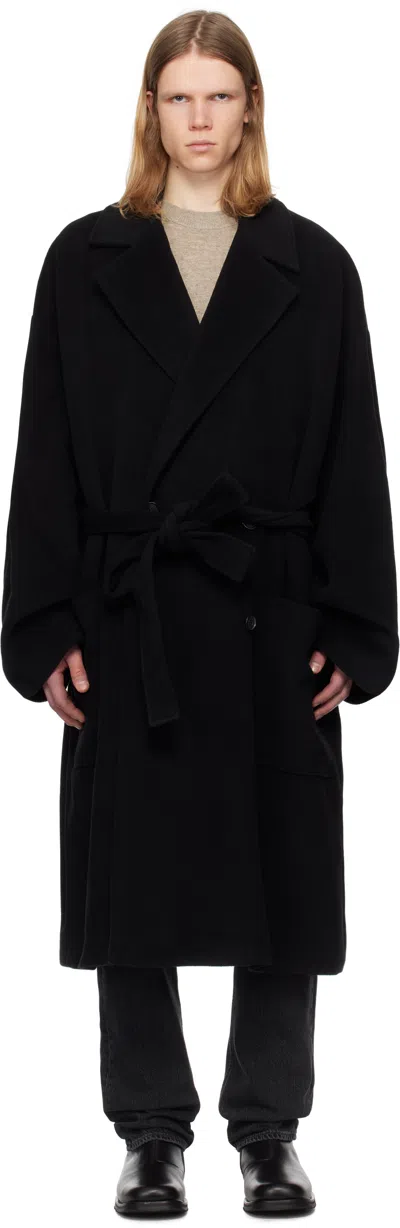 Acne Studios Black Double-breasted Coat In 900 Black
