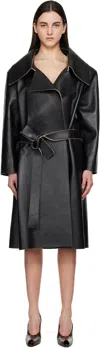 Acne Studios Black Double-breasted Leather Jacket In 900 Black