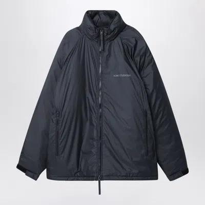 Acne Studios Black Down Jacket In Lightweight Technical Fabric In Grey