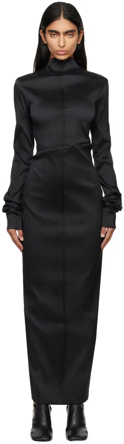 Acne Studios Black Draped Maxi Dress In 900 Black
