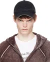 Acne Studios Faded Black Baseball Cap With Embroidered Logo In Black