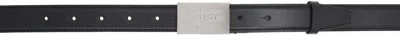Acne Studios Black Engraved Logo Leather Belt In 900 Black