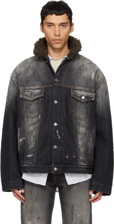 Acne Studios Black Faded Denim Jacket