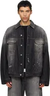 Acne Studios Buttoned Denim Jacket In Black