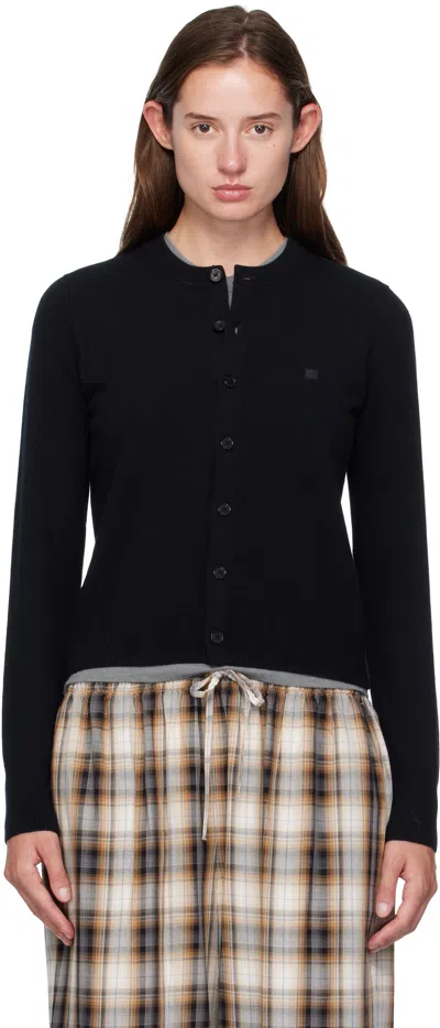 Acne Studios Black Fitted Yak Wool Cardigan
