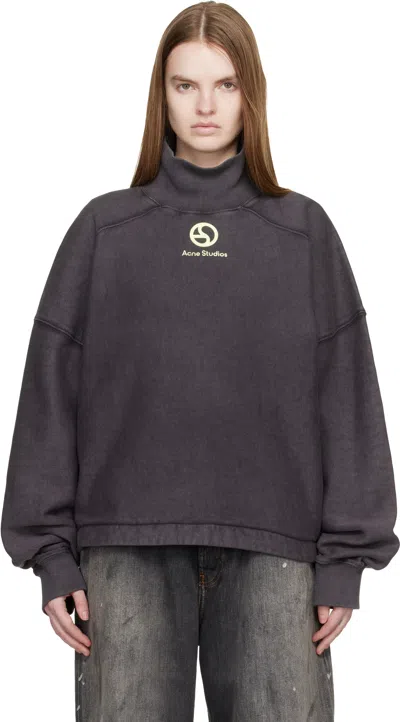 Acne Studios Black Fleece Sweatshirt In Gray