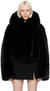 Acne Studios Fluffy Faux Fur Jacket Black In 900 Black