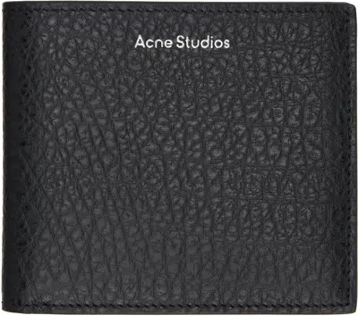 Acne Studios Folded Leather Wallet In 900 Black