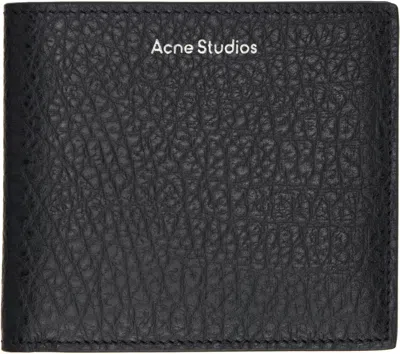 Acne Studios Black Folded Leather Wallet In 900 Black