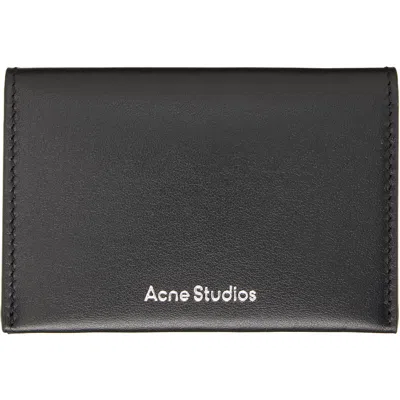 Acne Studios Black Folded Leather Wallet In 900 Black